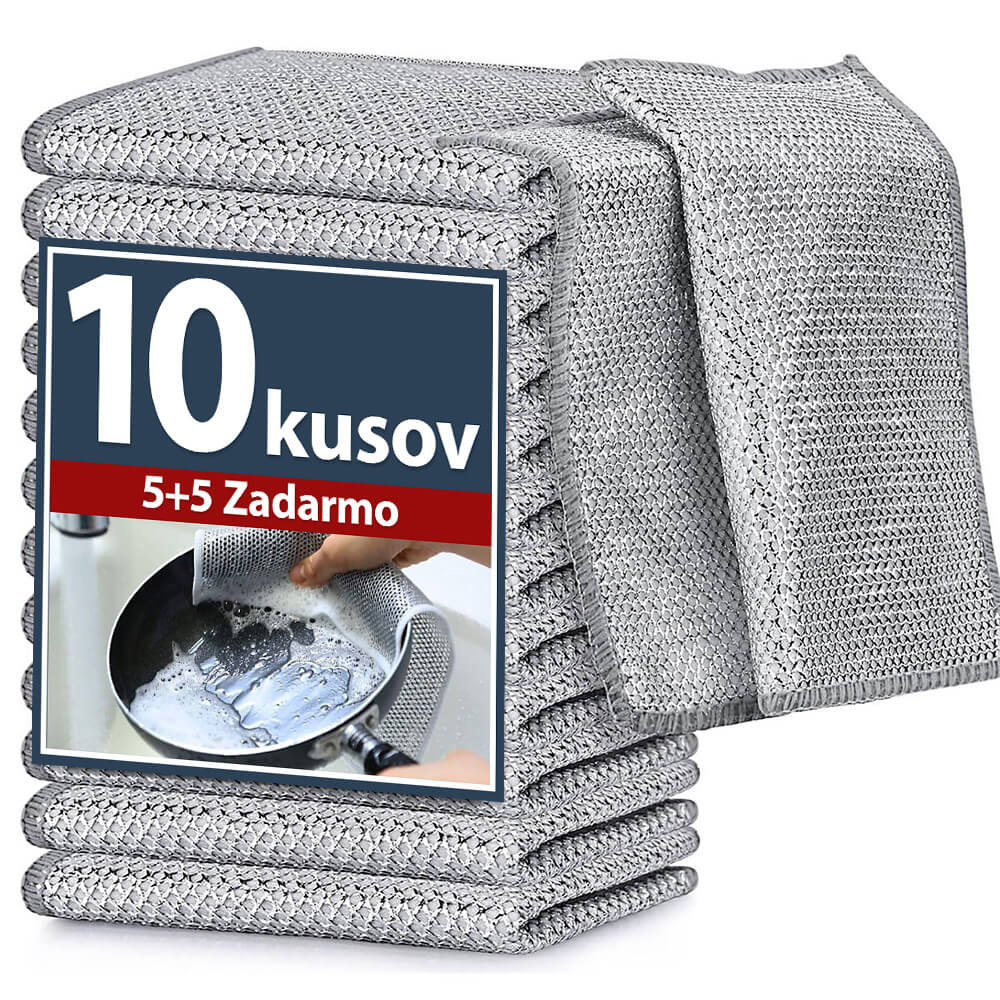 Abrazívna mikrovláknová utierka na riad (sada 10 kusov)