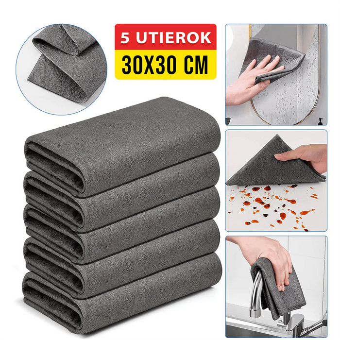 Zázračná handrička z mikrovlákna na univerzálne použitie (sada 5 kusov)