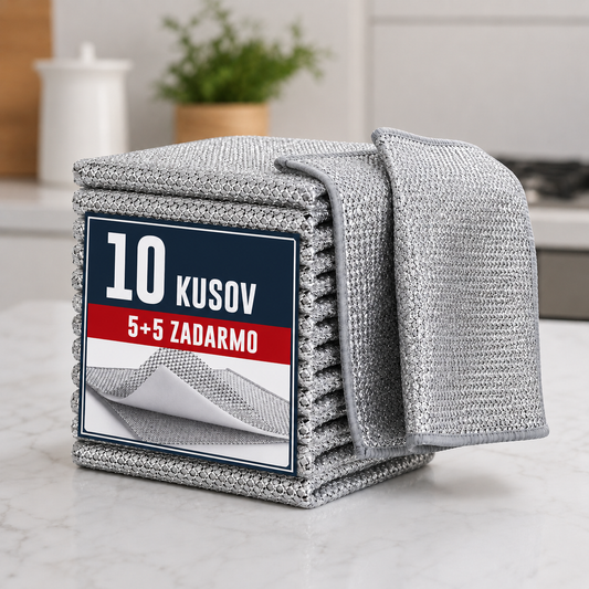 Abrazívna mikrovláknová utierka na riad (sada 10 kusov)